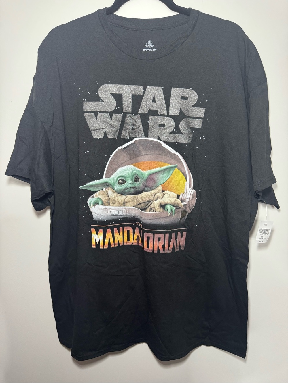 NWT Disney Parks Star Wars The Mandalorian Baby Yoda Mens Black T-Shirt Size XXL